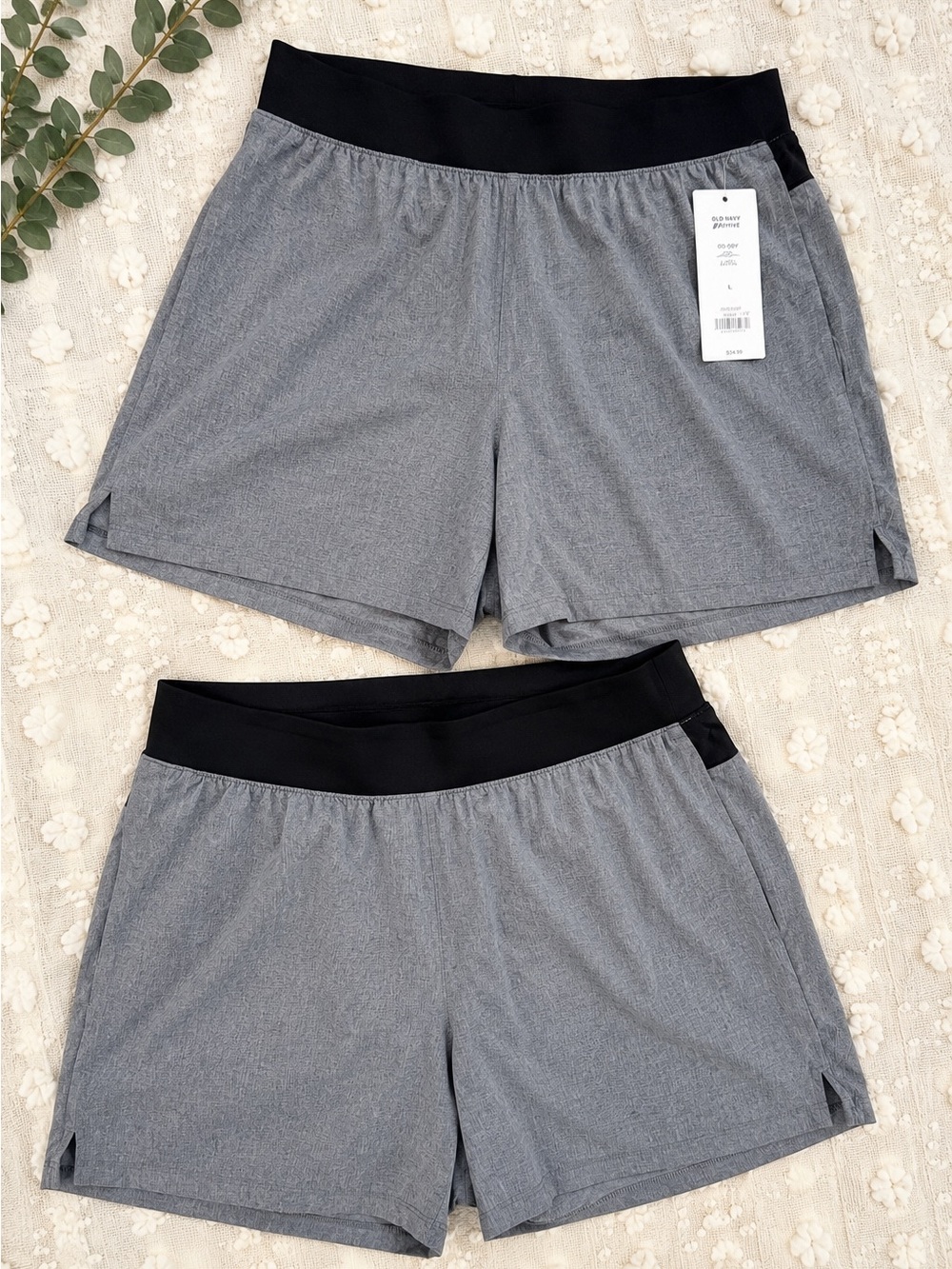 Old Navy Active Running Shorts Lot Gray Go-Dry Athleisure Gym Lounge L NWT D05
